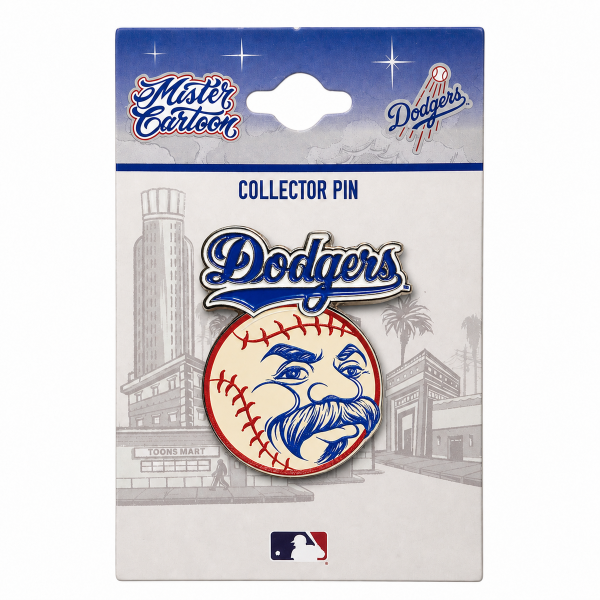 LA Dodgers x Mister Cartoon Baseball Head Enamel Pin