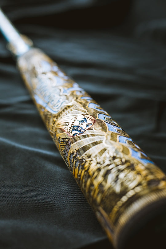 GOLD WORLD SERIES 2024 x LA DODGERS X MISTER CARTOON X PILLBOX FULL-SIZE HAND PAINTED & NUMBERED LIMITED EDITION COLLECTORS BAT