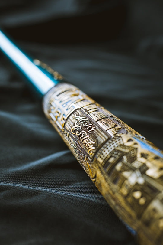 GOLD WORLD SERIES 2024 x LA DODGERS X MISTER CARTOON X PILLBOX FULL-SIZE HAND PAINTED & NUMBERED LIMITED EDITION COLLECTORS BAT