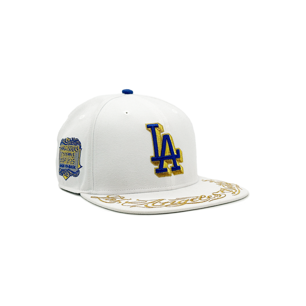 World Series Champions 2025 Mister Cartoon x '47 LA Dodgers Snapback Cap White/Gold