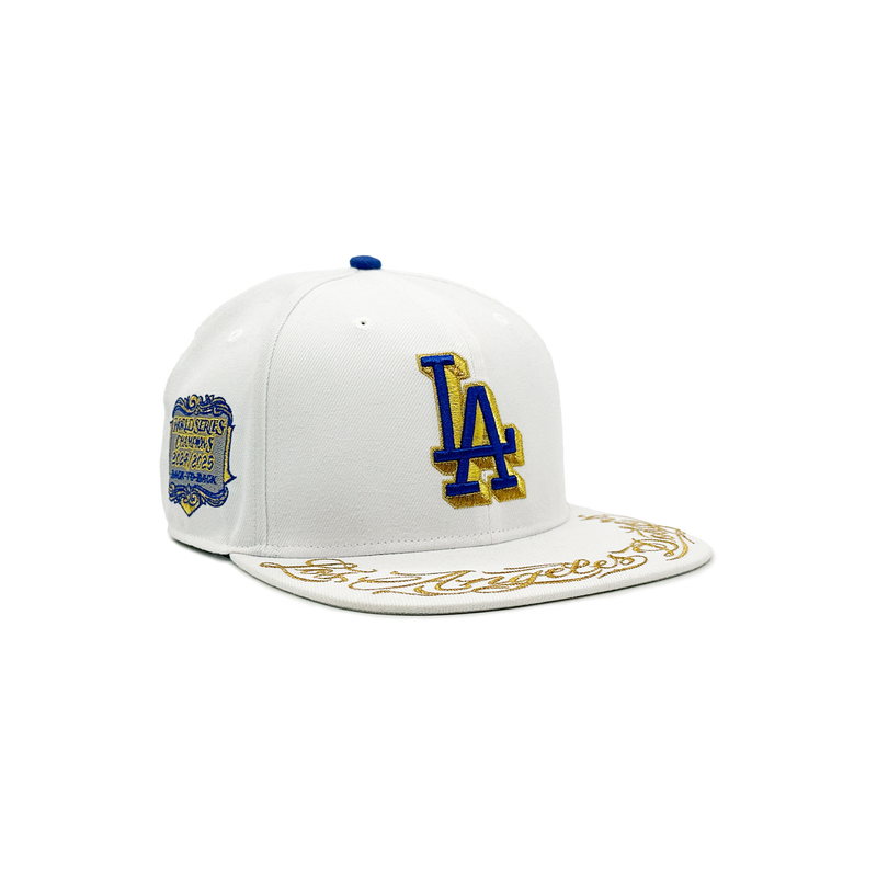 World Series Champions 2025 Mister Cartoon x '47 LA Dodgers Snapback Cap White/Gold