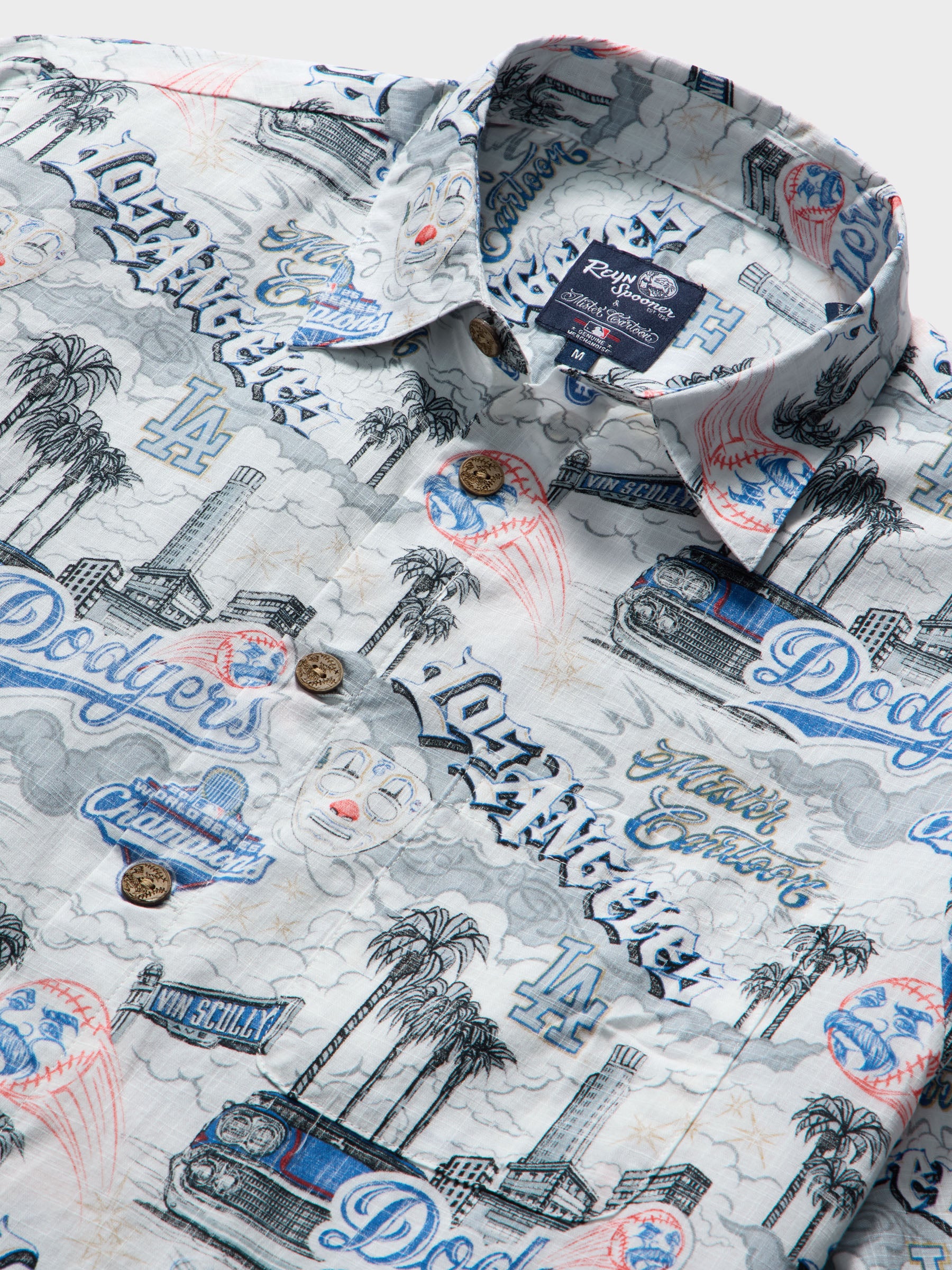 Reyn Spooner LA Dodgers Short Sleeve Shirt - White