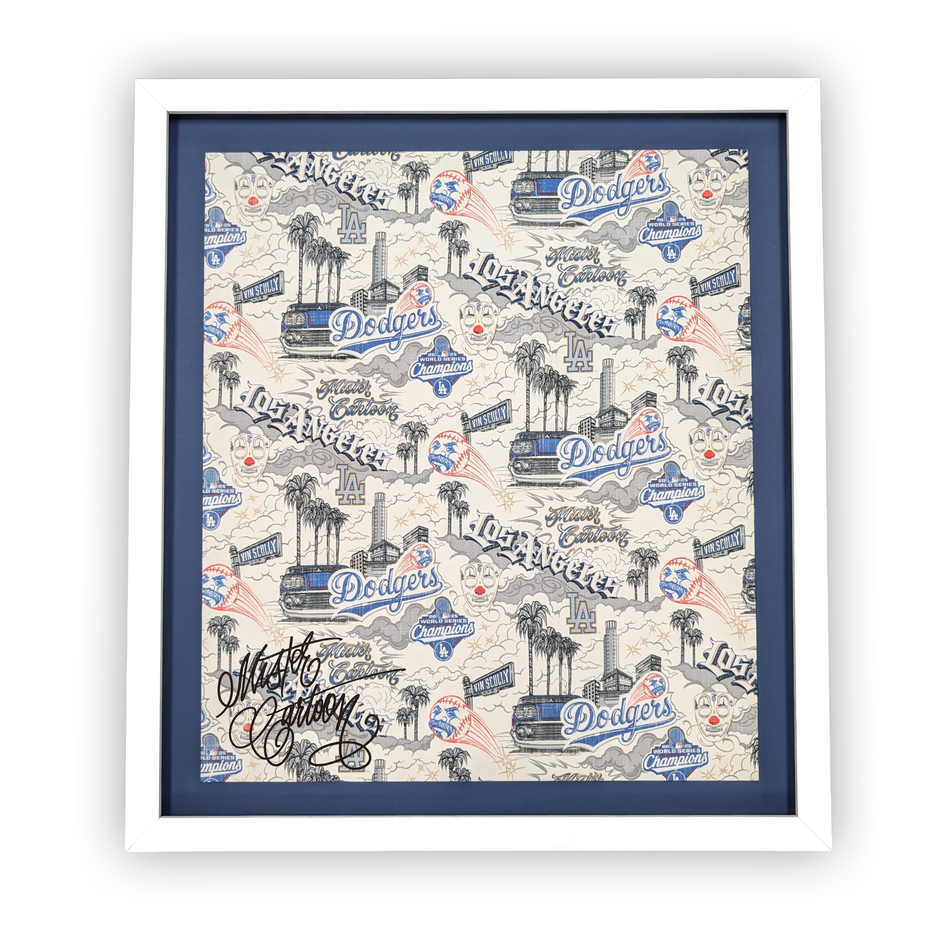 Mister Cartoon x Reyn Spooner x LA Dodgers® - Signed Framed Fabric Print