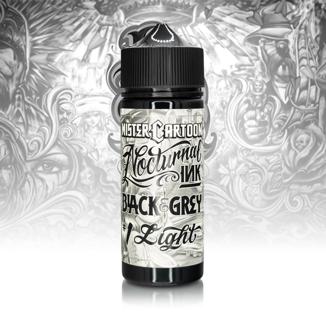 Bishop x Mister Cartoon Nocturnal Ink – Black & Grey 4 oz Ink Set - Toons Mart