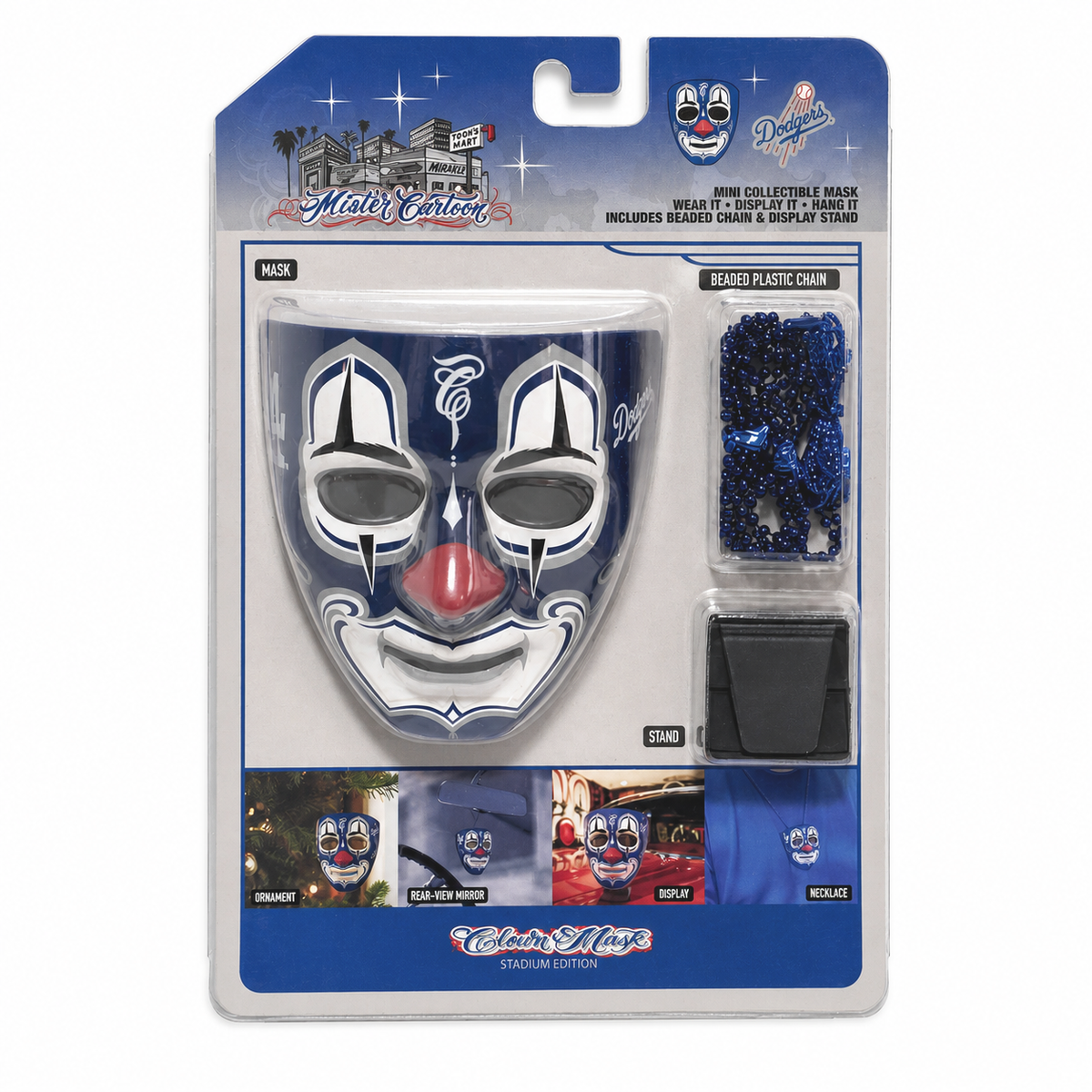 MLB® Mister Cartoon Mini Clown Mask - LA Dodgers OG Blue