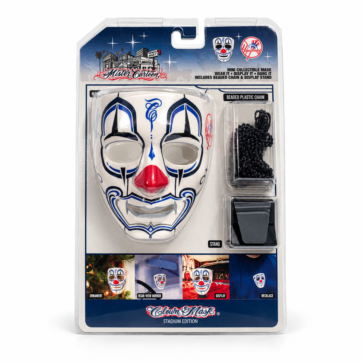 MLB® Mister Cartoon Mini Clown Mask - New York Yankees