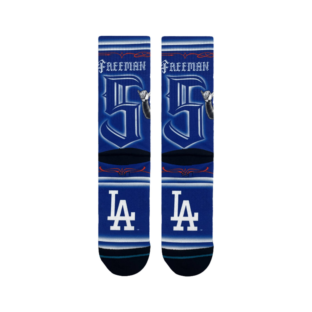 LA Dodgers x Cartoon x Freddie Freeman Stance Crew Socks - Blue - Toons Mart