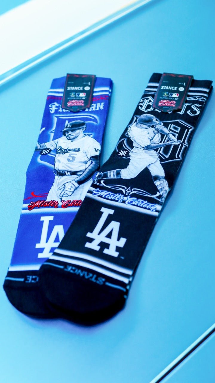 LA Dodgers x Cartoon x Freddie Freeman Stance Crew Socks - Blue - Toons Mart