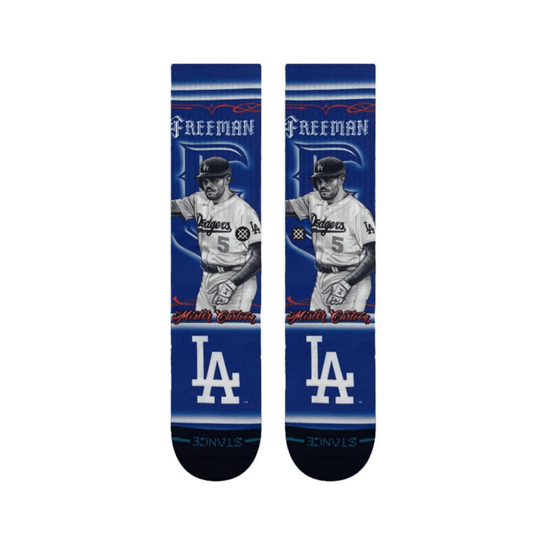 LA Dodgers x Cartoon x Freddie Freeman Stance Crew Socks - Blue - Toons Mart