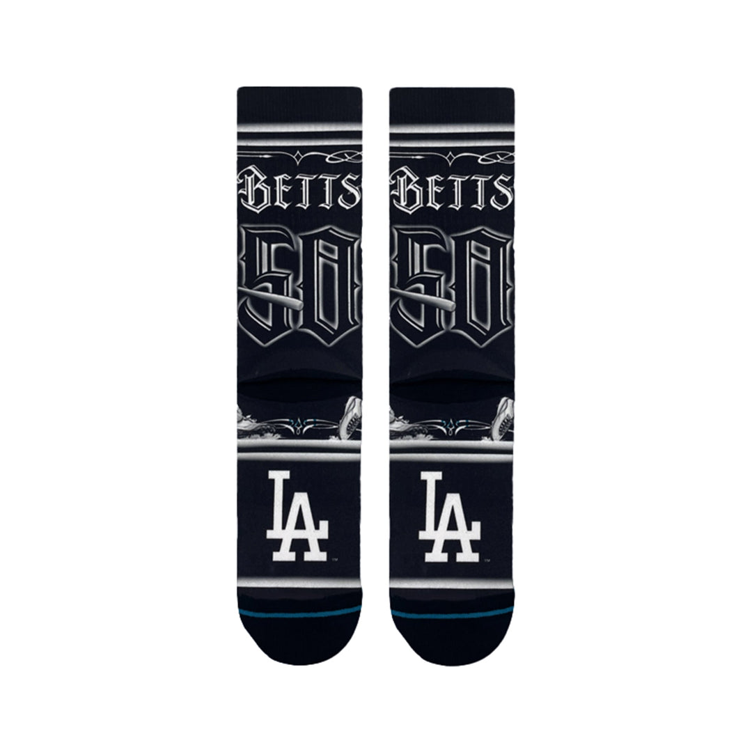 LA Dodgers x Cartoon x Mookie Betts Stance Crew Socks - Black - Toons Mart