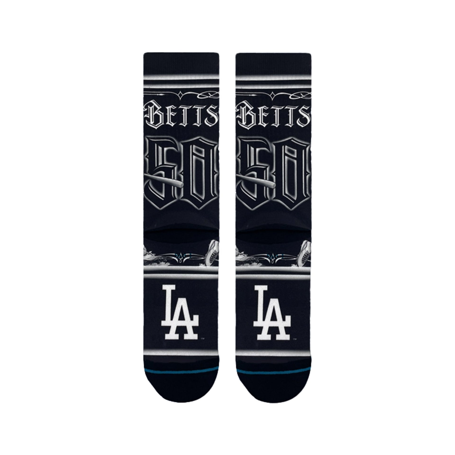 LA Dodgers x Cartoon x Mookie Betts Stance Crew Socks - Black - Toons Mart