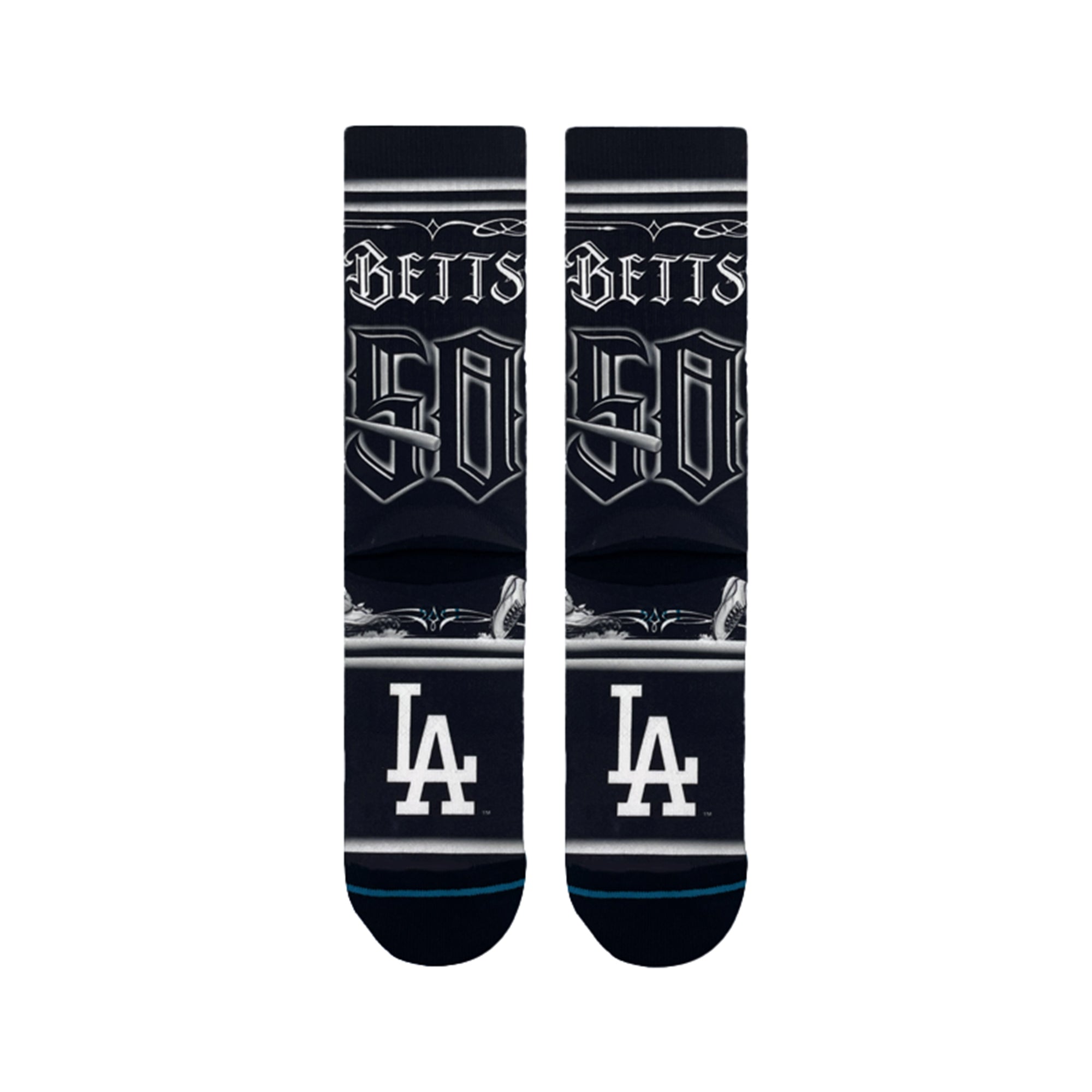 LA Dodgers x Cartoon x Mookie Betts Stance Crew Socks - Black - Toons Mart