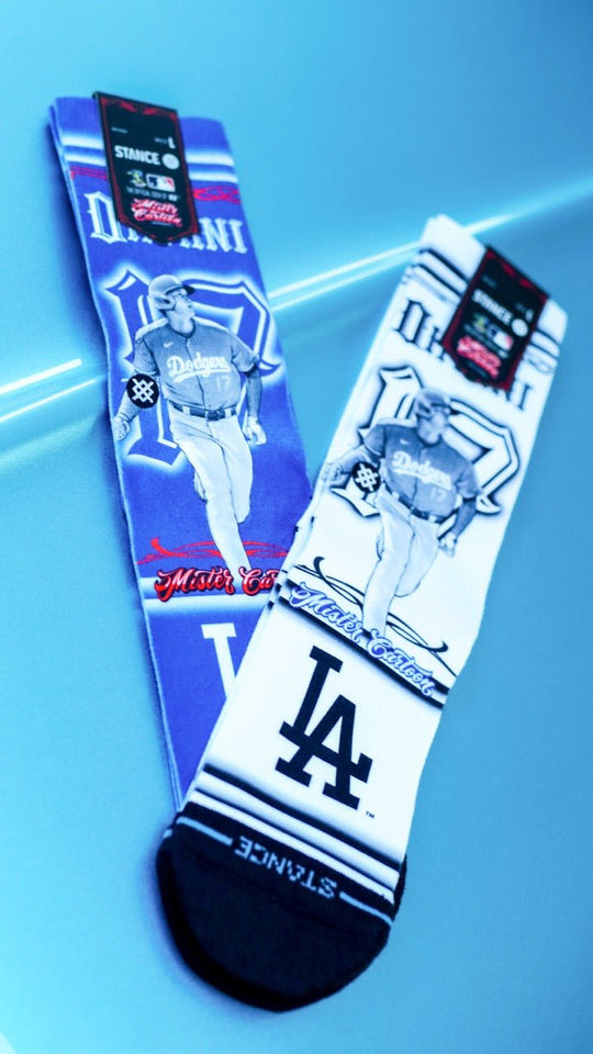 LA Dodgers x Cartoon x Shohei Ohtani Stance Crew Socks - Blue - Toons Mart