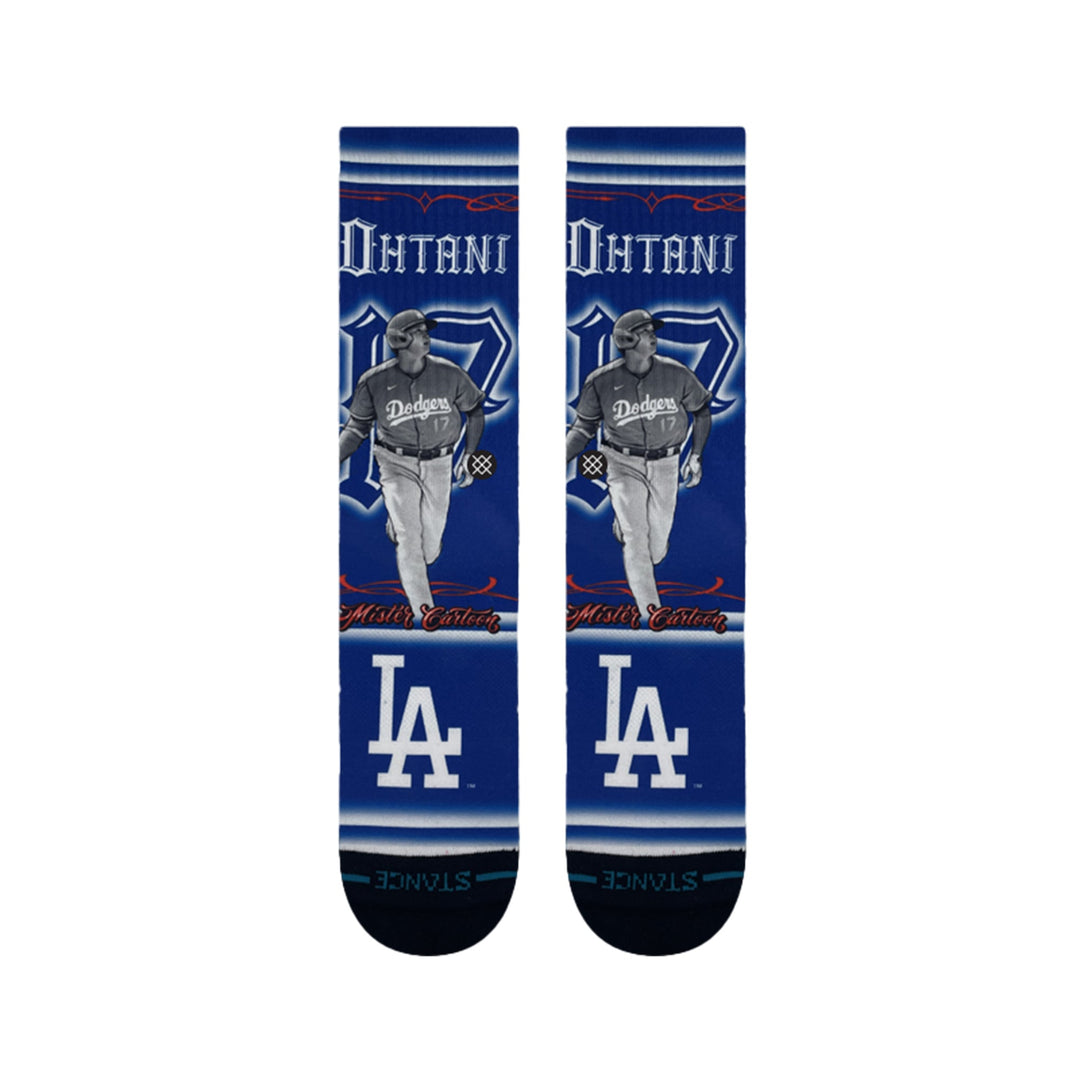 LA Dodgers x Cartoon x Shohei Ohtani Stance Crew Socks - Blue - Toons Mart