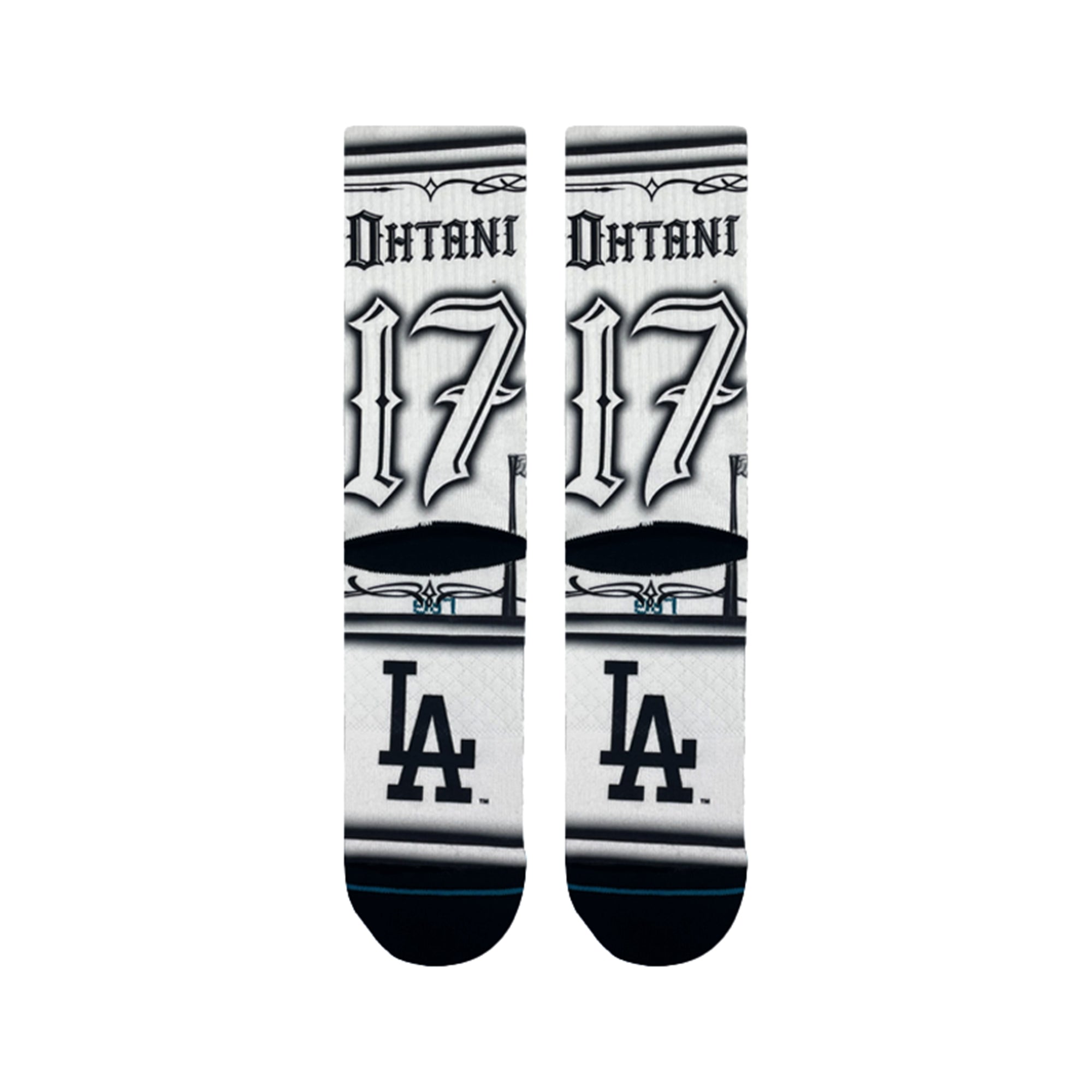 LA Dodgers x Cartoon x Shohei Ohtani Stance Crew Socks - White - Toons Mart