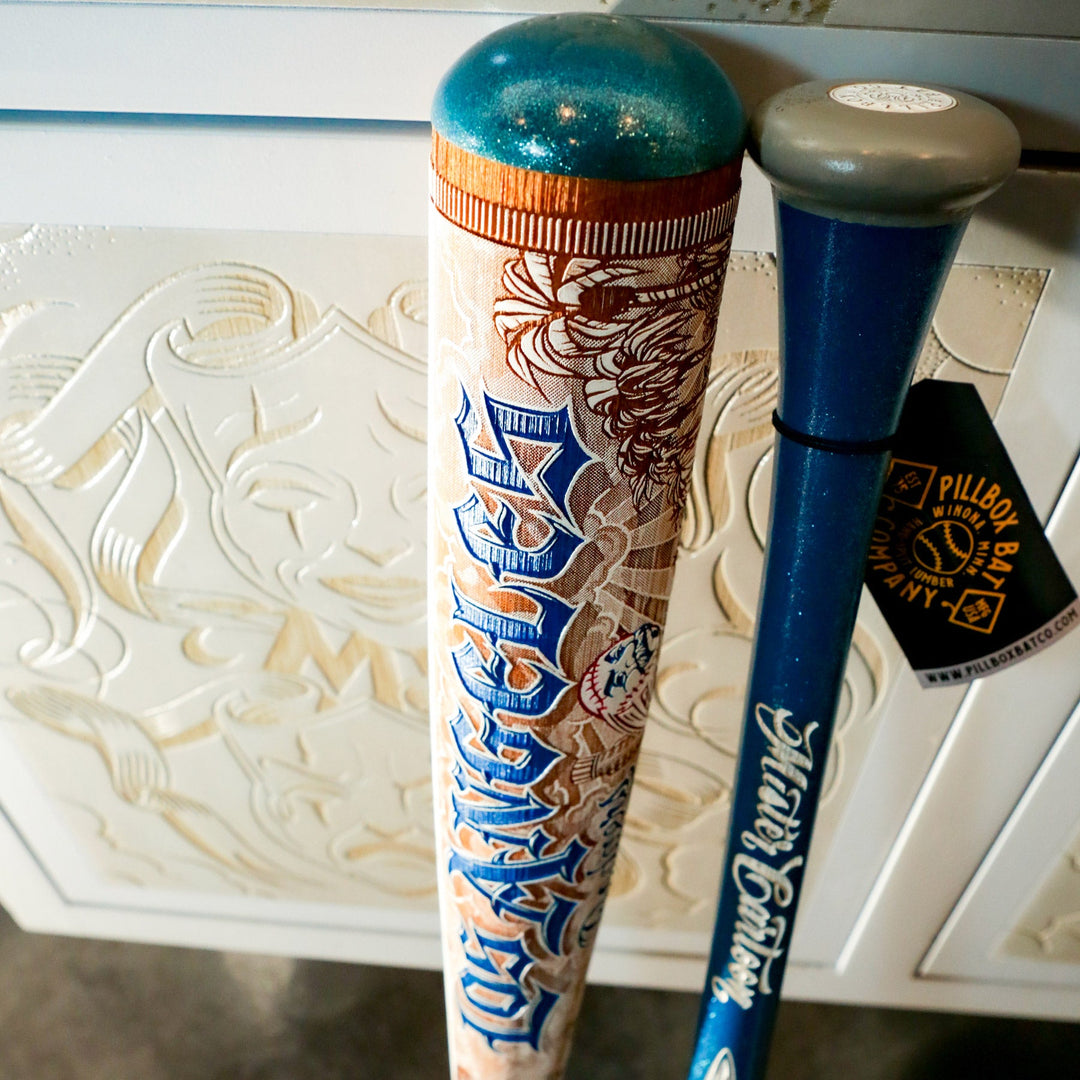 LA Dodgers x Mister Cartoon x Pillbox Full - Size Hand Painted Numbered Limited Edition Collectors Bat - Toons Mart