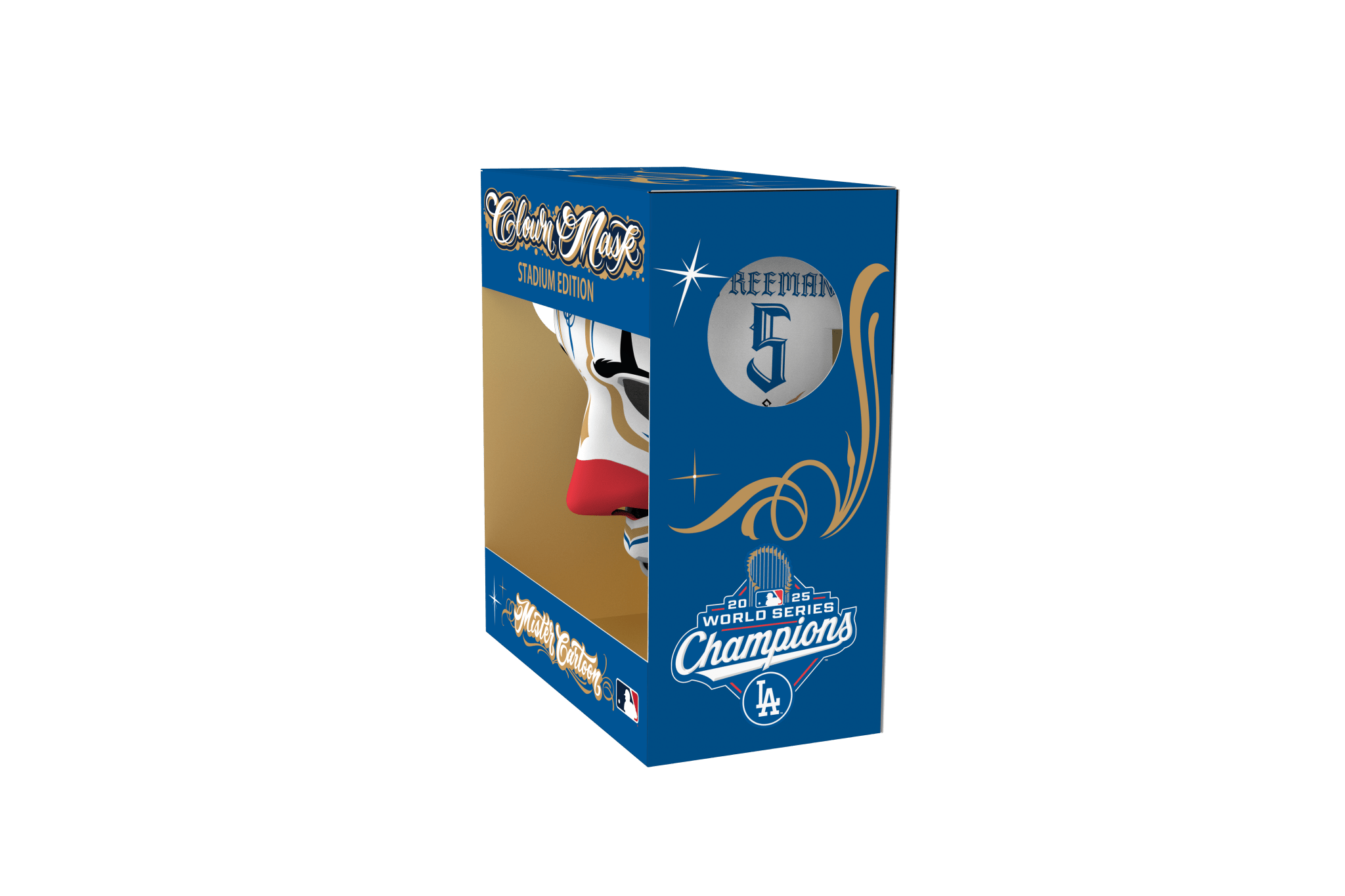 Mister Cartoon Clown Mask - Stadium Edition - Los Angeles Dodgers WSC’25 Name & Number - Freeman - Toons Mart