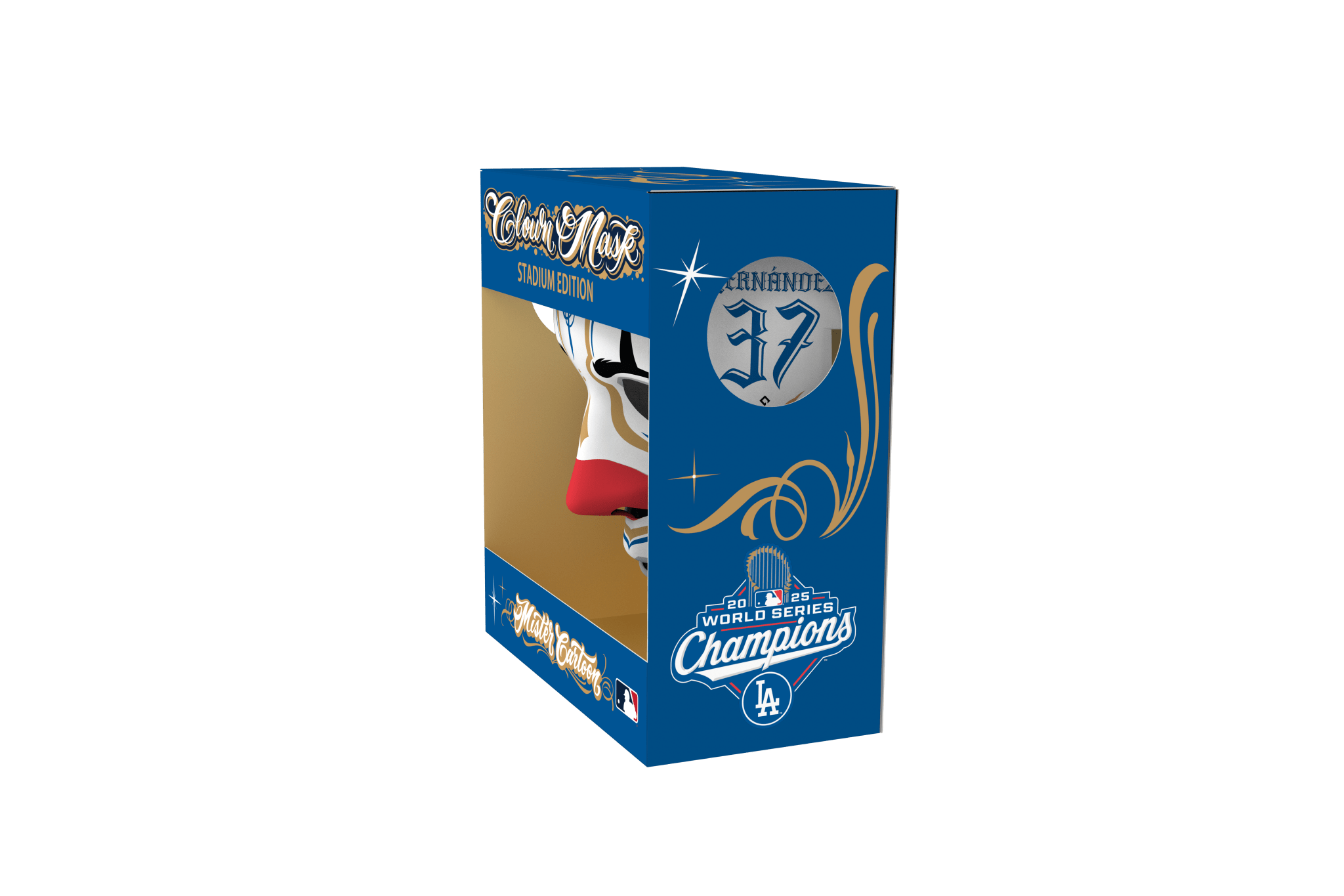Mister Cartoon Clown Mask - Stadium Edition - Los Angeles Dodgers WSC’25 Name & Number - Teoscar Hernandez - Toons Mart