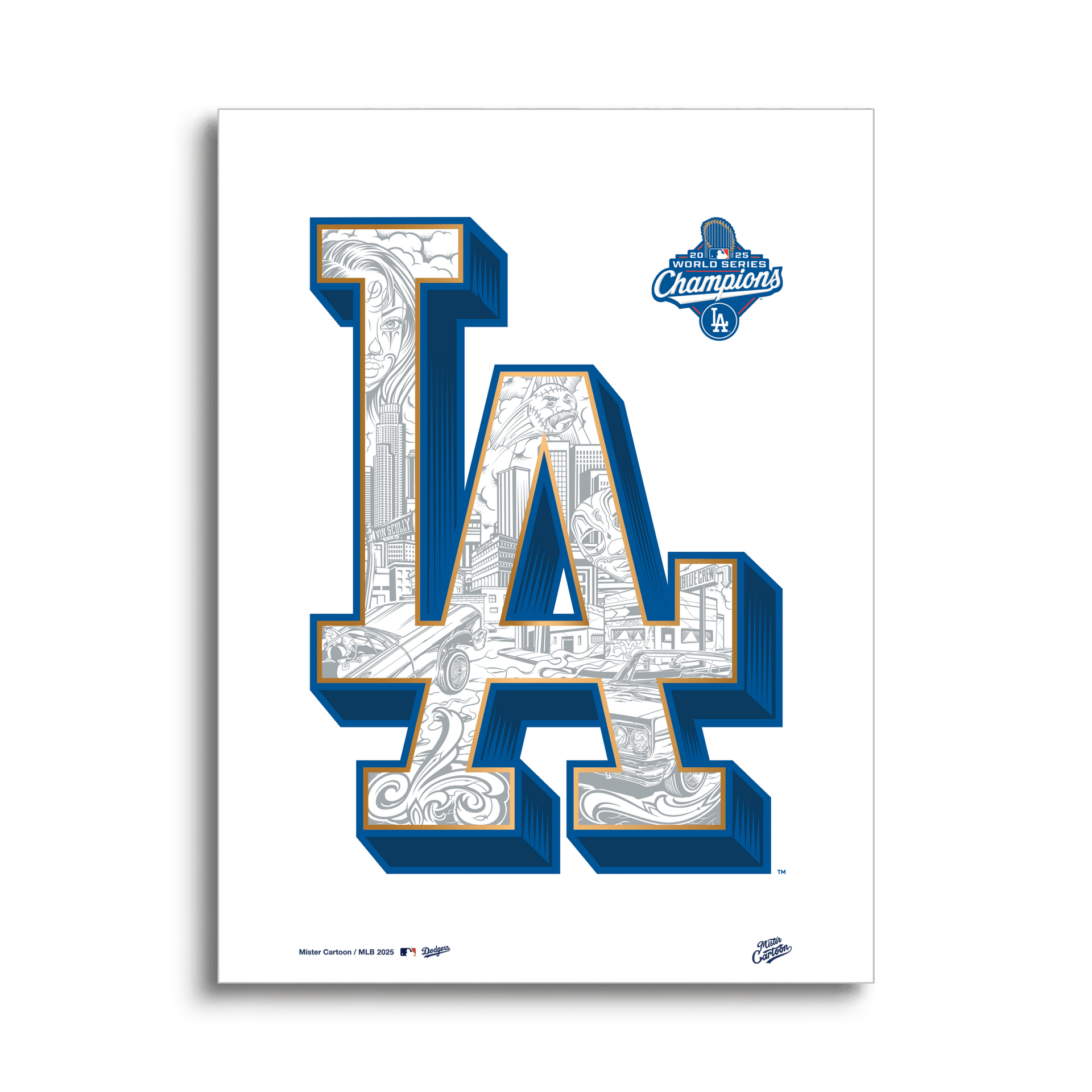 Mister Cartoon - LA Dodgers World Series Champions 2025 Print - Toons Mart