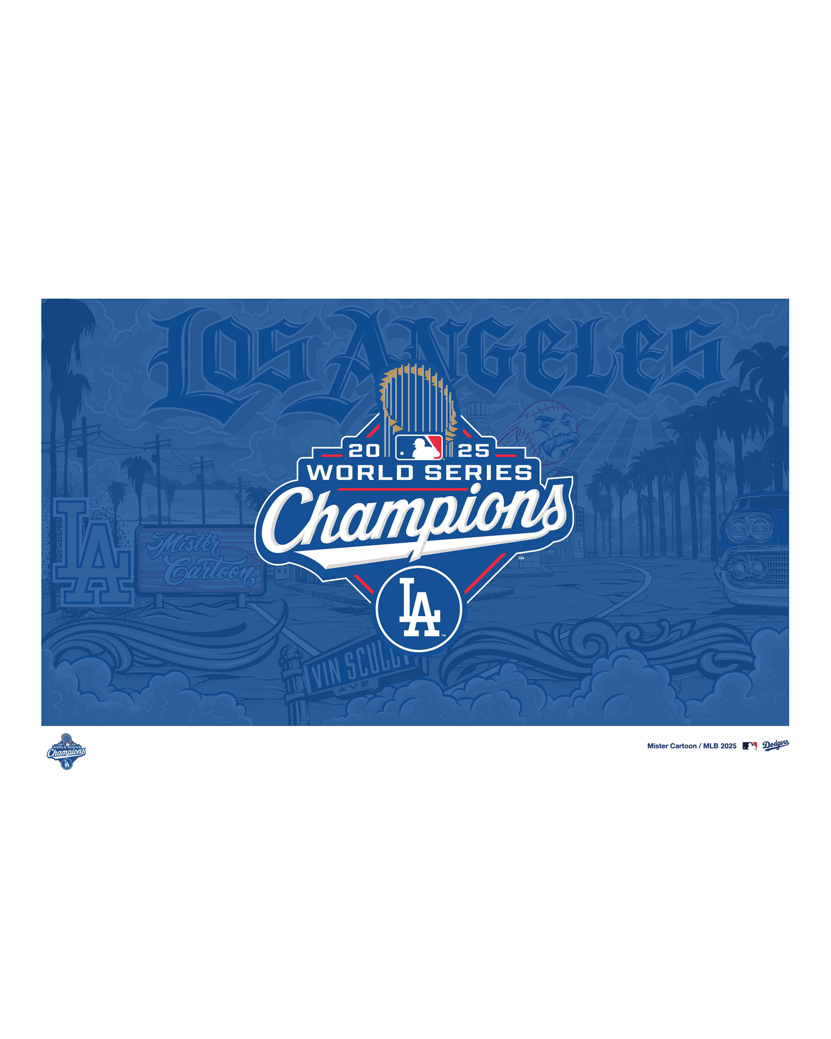 Mister Cartoon - Los Angeles Dodgers World Series Champions 2025 Lenticular Print – Three Prints in one - Toons Mart