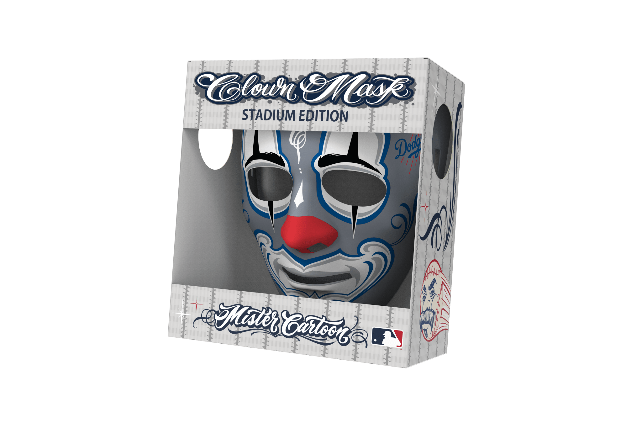 MLB® Mister Cartoon Clown Mask - Stadium Edition - Los Angeles Dodgers™ Away Colors - Toons Mart