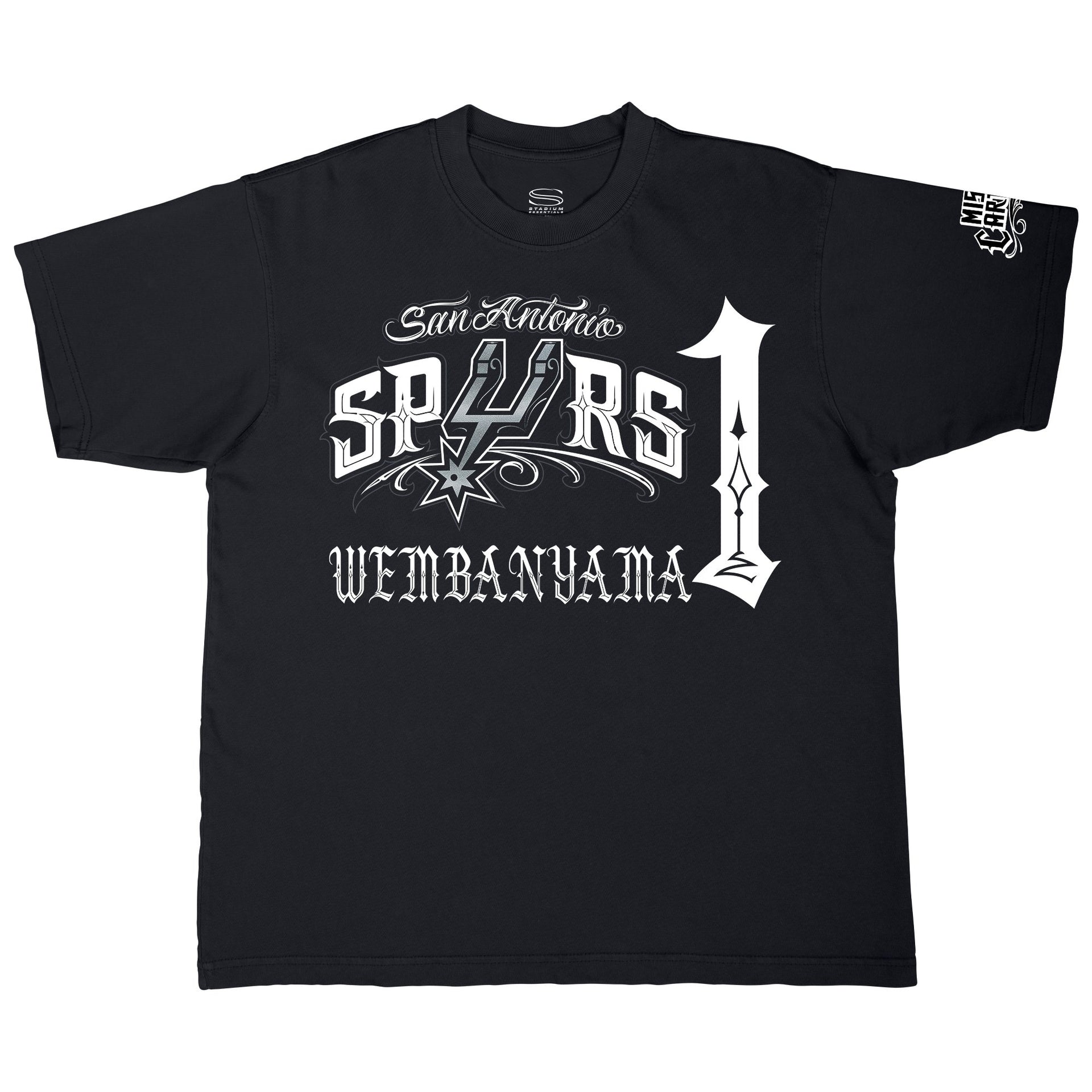 Victor Wembanyama - Spurs X Mister Cartoon Black T-Shirt - Toons Mart