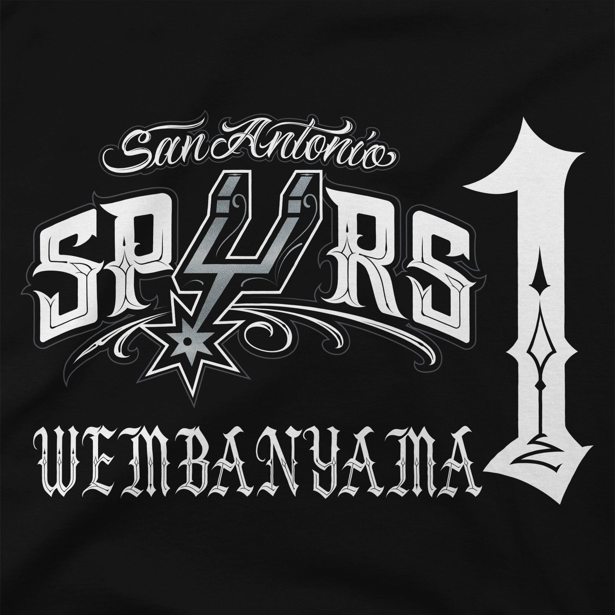 Victor Wembanyama - Spurs X Mister Cartoon Black T-Shirt - Toons Mart